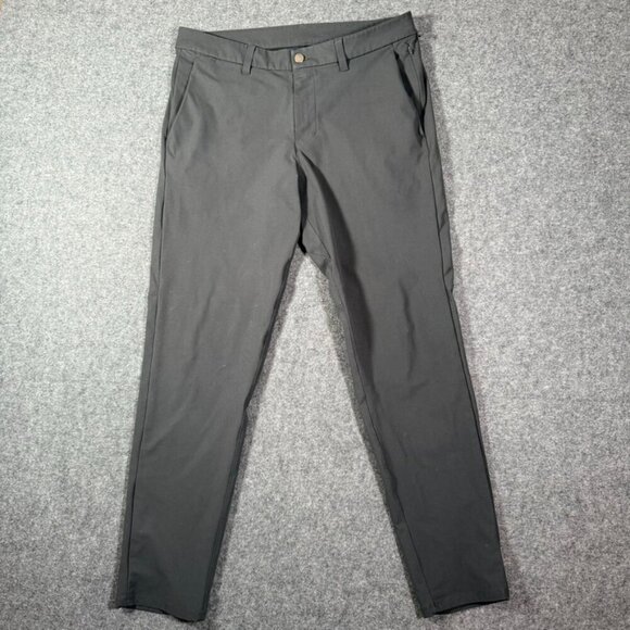 Lululemon Mens Commission Pant Slim Warpstreme Obsidian Grey Sz 34x31 Offiec Lux - Picture 1 of 13